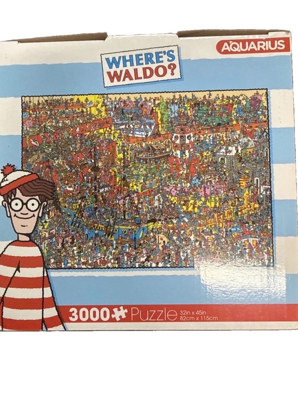 Vtg Retro Where’s Waldo 3000 Piece Jigsaw Puzzle Aquarius 32’’ x 45’’ New